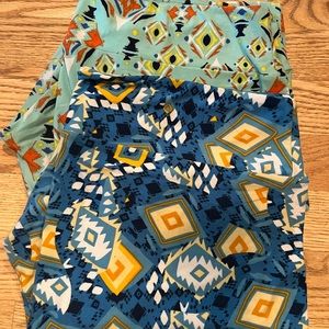2pr. LuLaRoe TC2 Geometric shape design leggings
